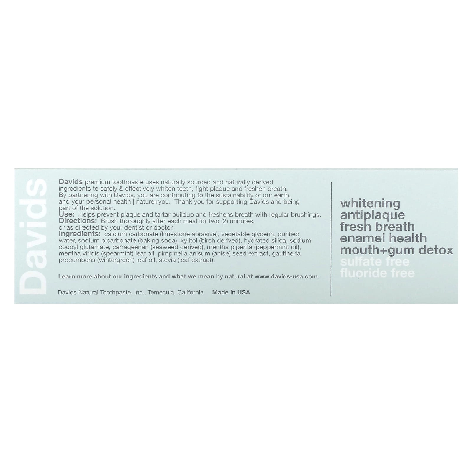 Whitening Antiplaque Natural Peppermint Toothpaste 50 g