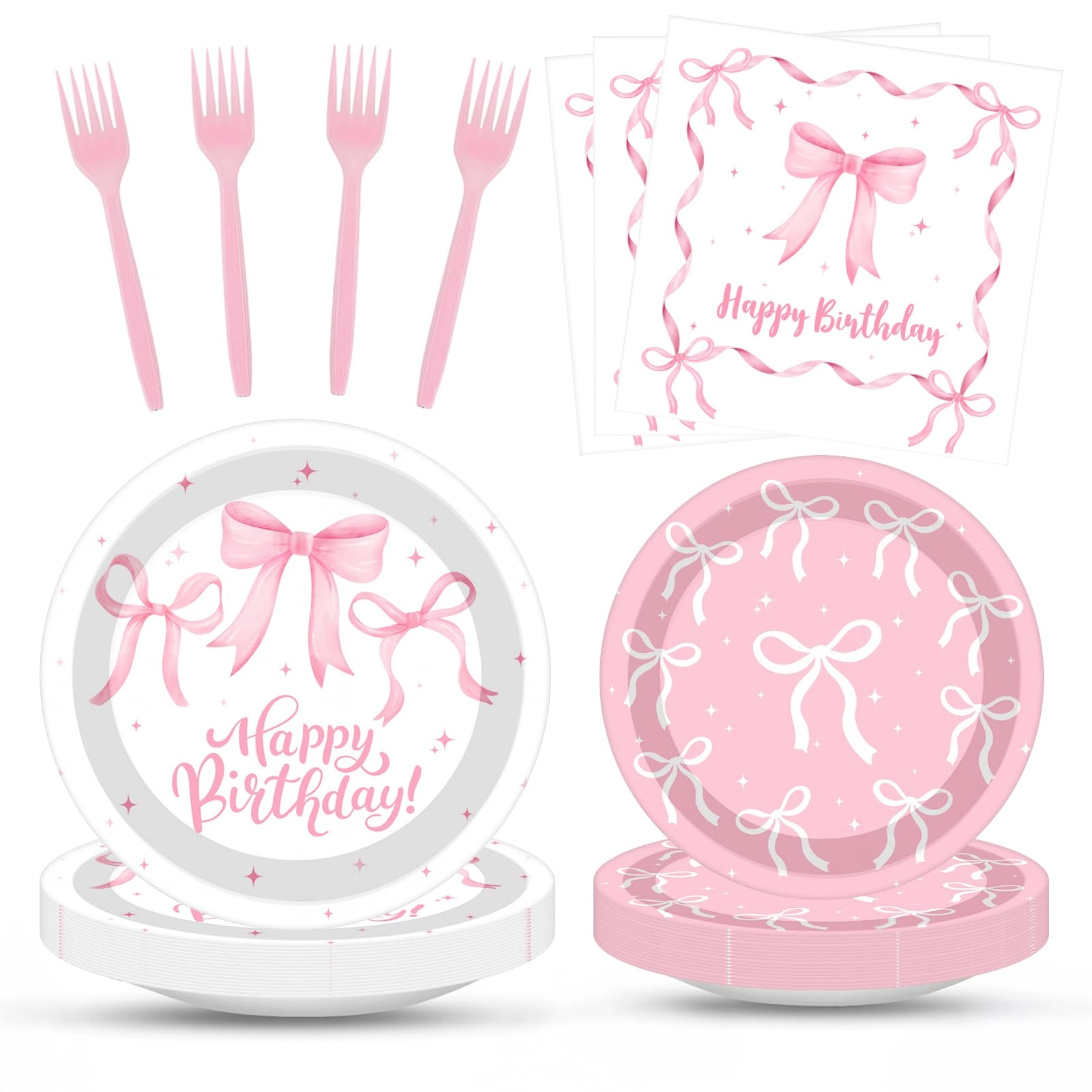ArtSocket Happy Birthday Party Decorations Tableware Set - 96 Pcs