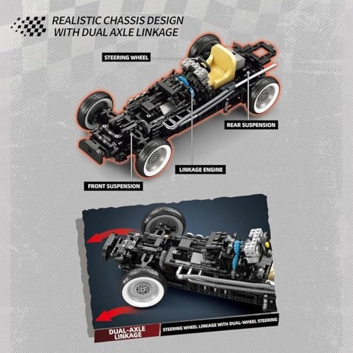 Classic Racing Car - 1:8 Clamping Building Blocks Kit