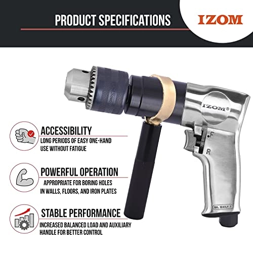 IZ 4041 - 700 RPM Keyless Reversible Air Drill