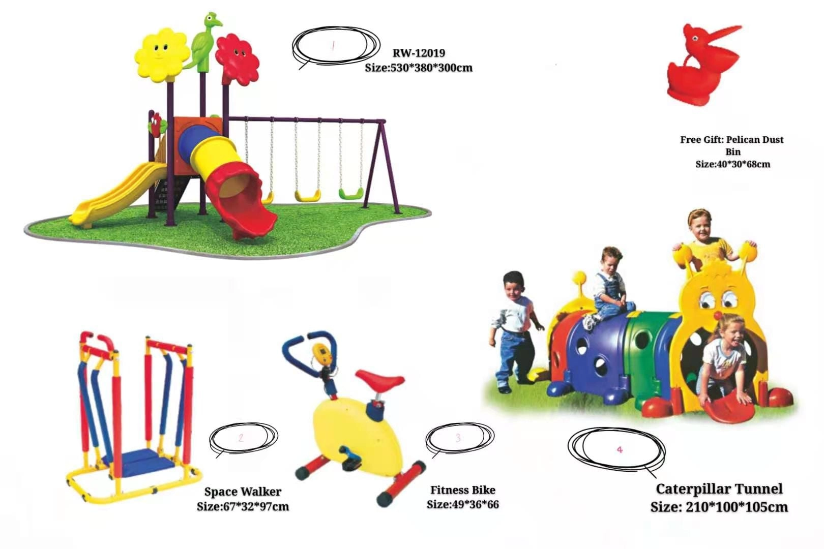 Rainbow Toys Outdoor Children Playground Set - Fitness Exercise Equipment