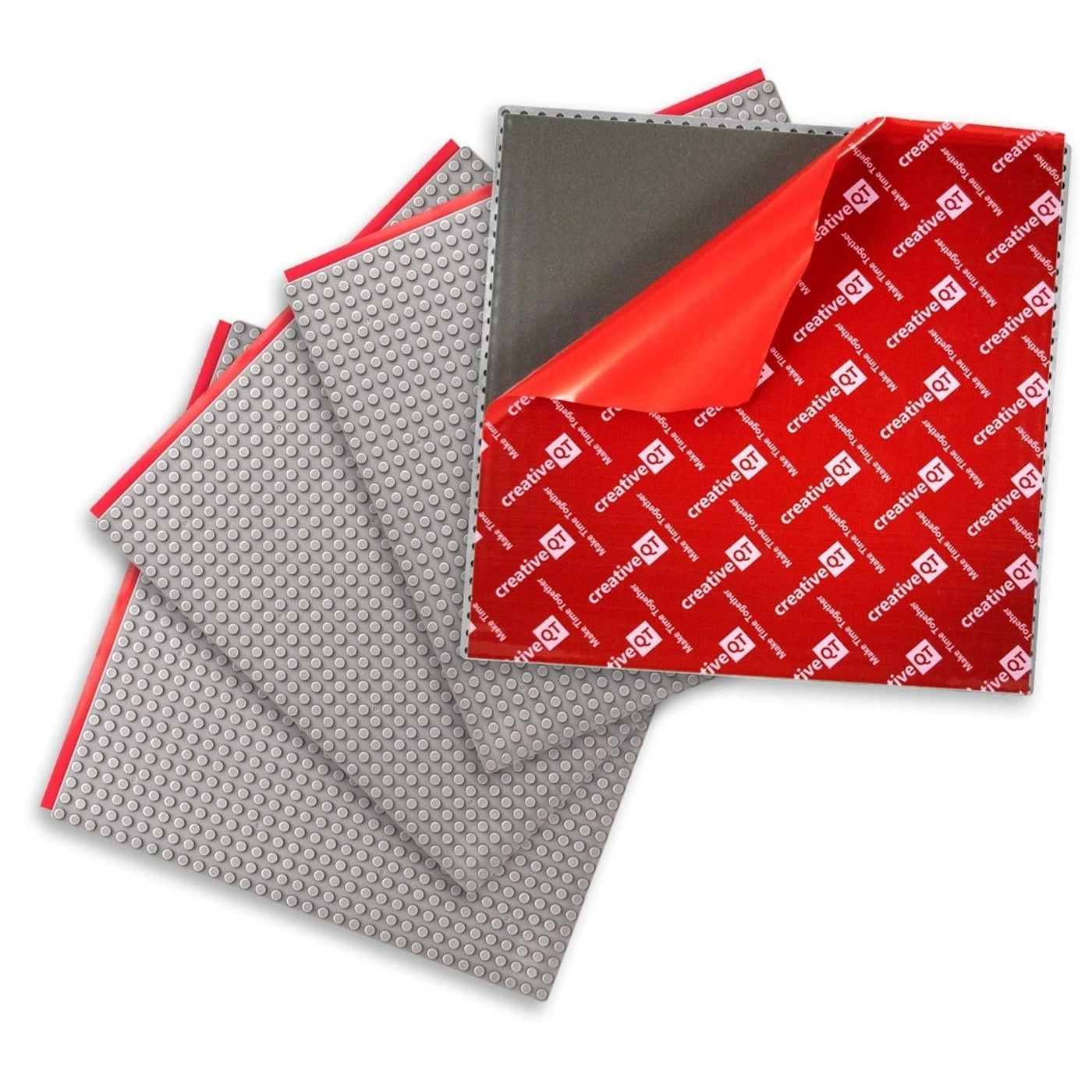 Peel-and-Stick Building Baseplates - 4-Pack 10 x 10 in Gray