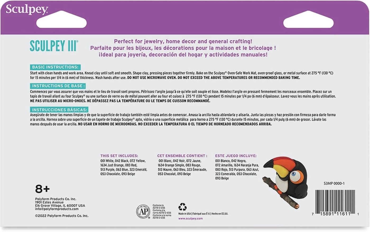 III Polymer Clay Set - 1oz Each 10pcs.