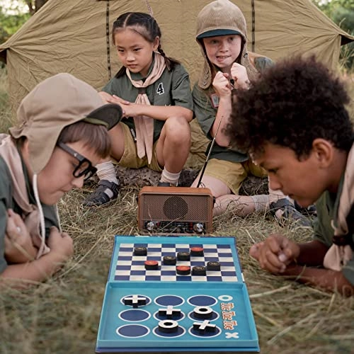 BSTSHIER - 2 in 1 Checkers&Tic-Tac-Toe