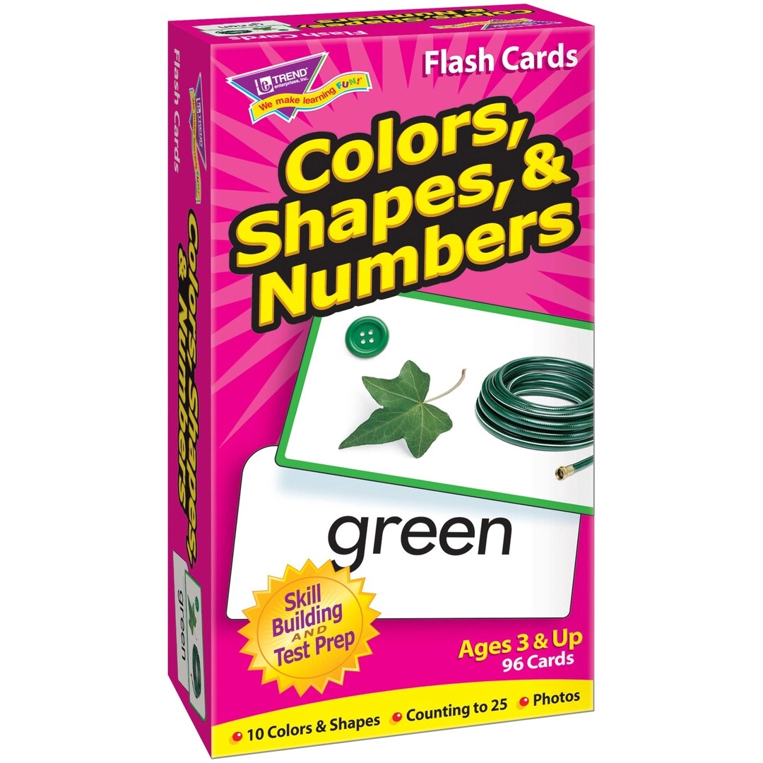Trend Enterprises Colors Shapes Numbers Skill Drill Flash Cards - 3 and Up 96 pieces