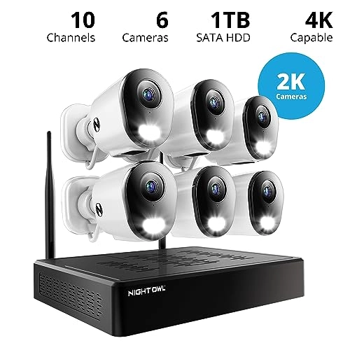 Bluetooth Video Home Security Camera System - 6 Cameras 10 Channel 2K HD