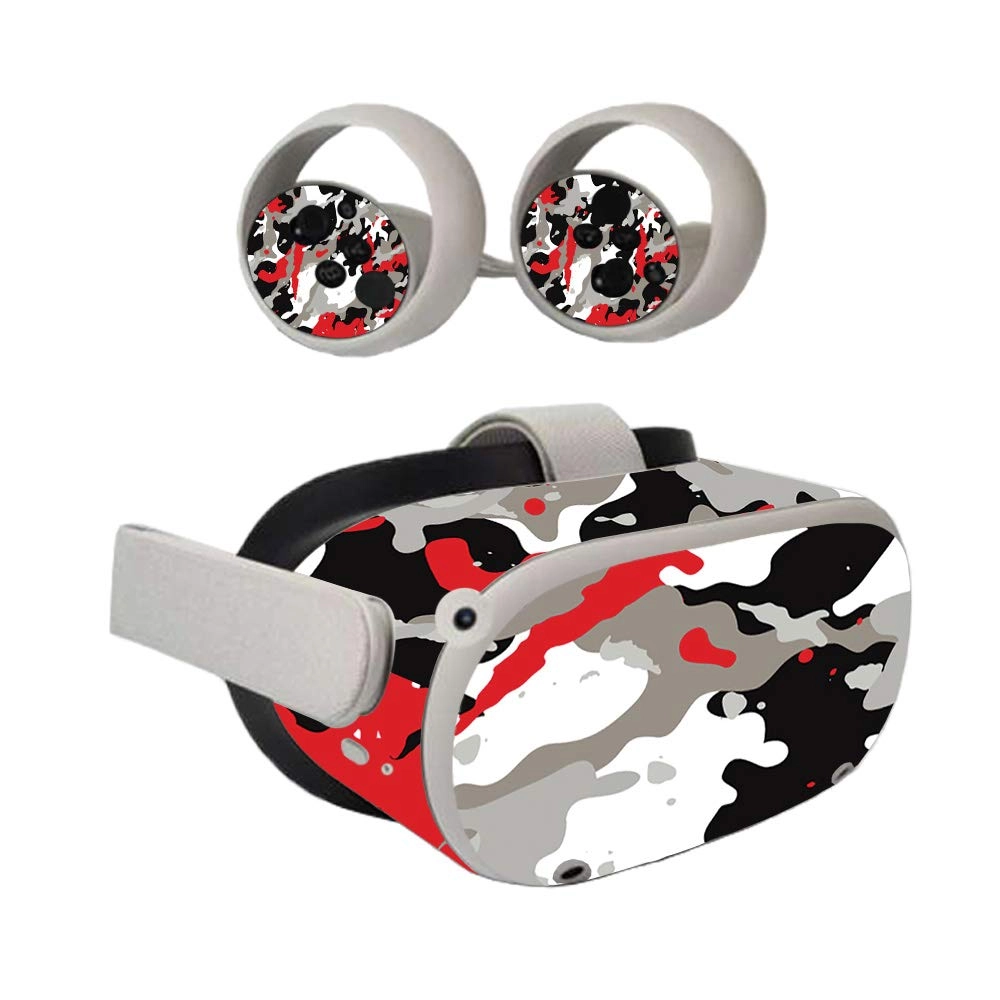 MightySkins Skin Compatible with Oculus Quest 2 - Red Camo Vinyl Decal