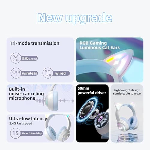 Cat Ear Gaming Wireless Headset