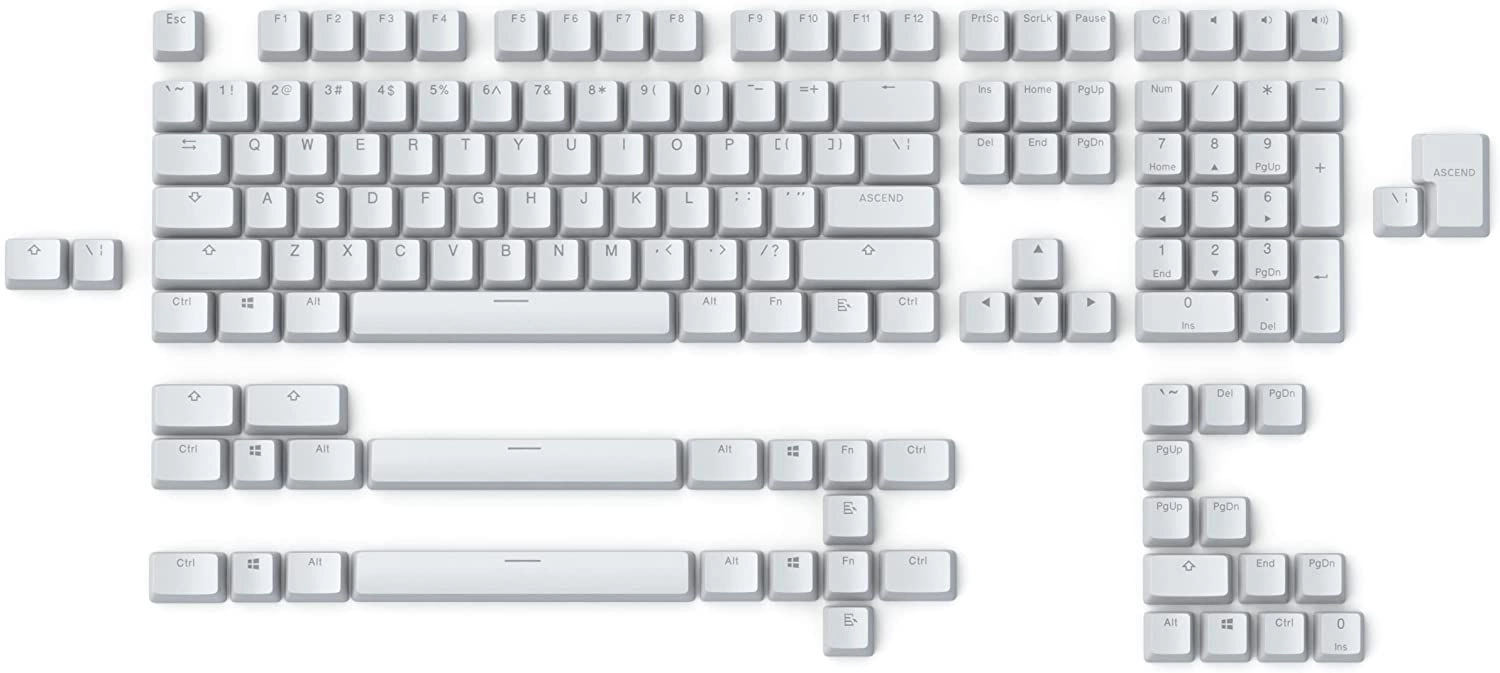 Glorious PC Gaming Race 104 - Key Doubleshot Keycaps White