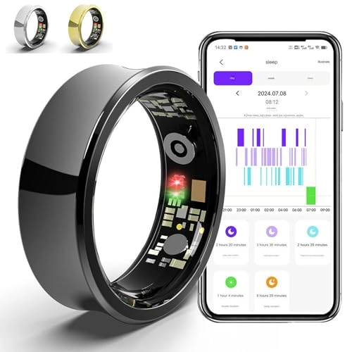 Smart Ring Health Tracker - Silver #8 IP68 Waterproof