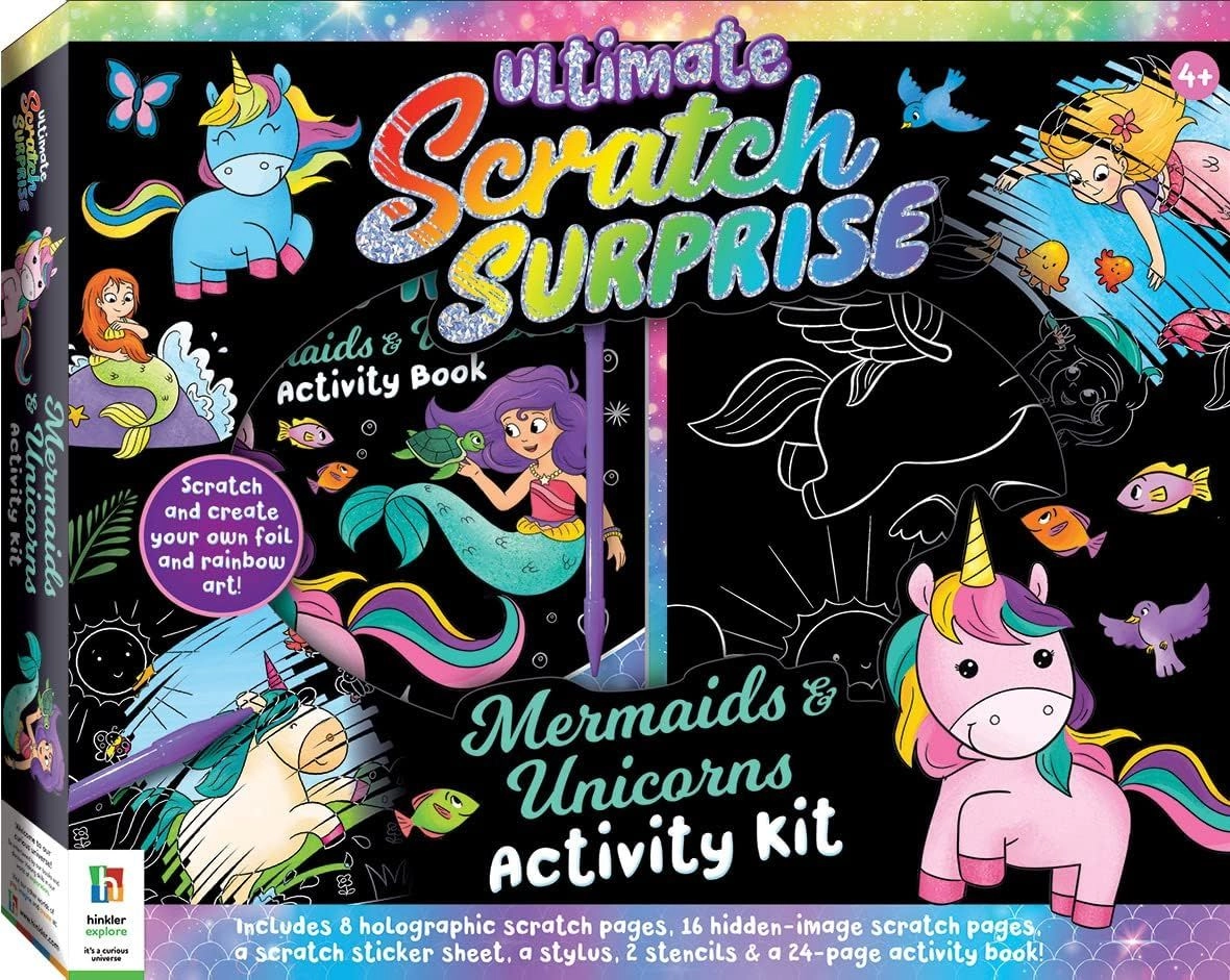 Hinkler Ultimate Scratch Surprise Mermaids & Unicorns Activity Kit - 6+