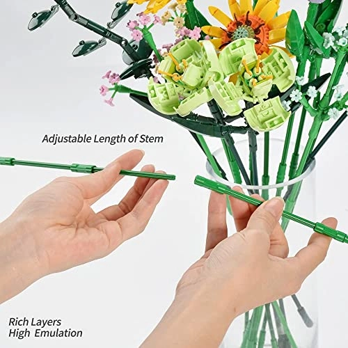 Flower Bouquet Building Kit - 975 pcs