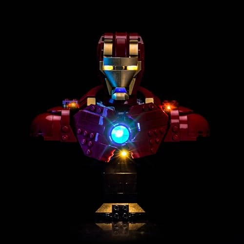 Iron Man MK4 Bust - LED Light Set Compatible 76327 red