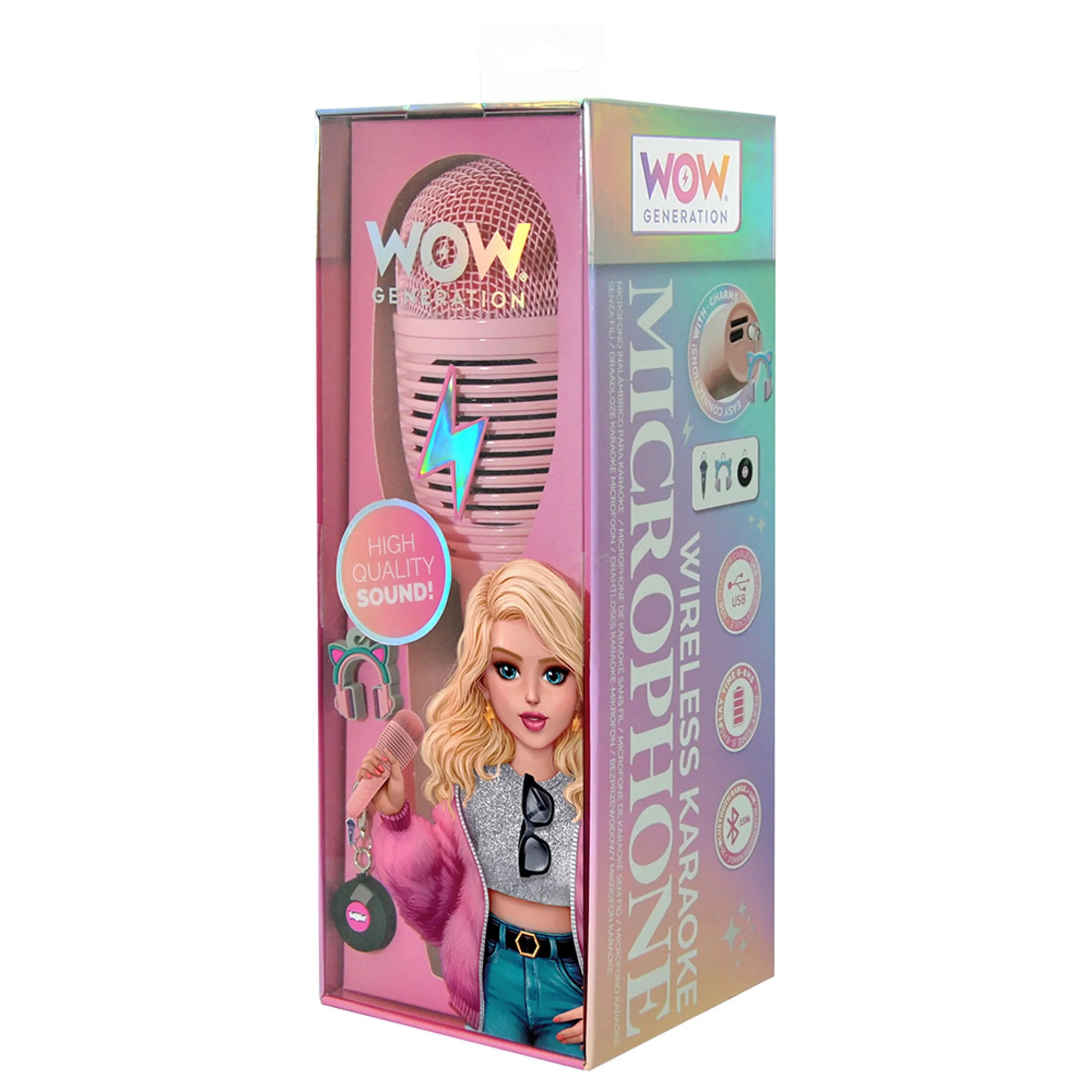WOW Generation Pink Karaoke Microphone - 6 years+