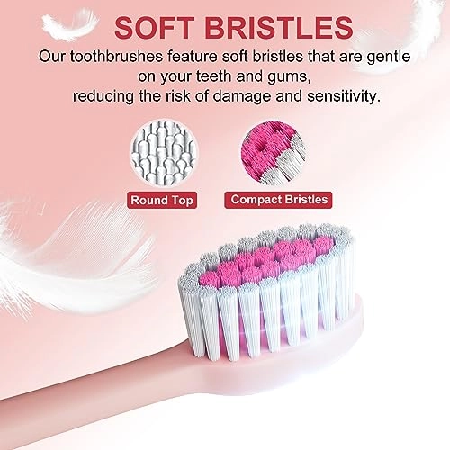 Electric Toothbrush - 2 Pack 12 Heads IPX7 Waterproof