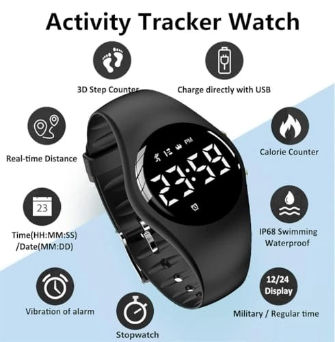 Activity Tracker Watch - IP68 USB Rechargeable