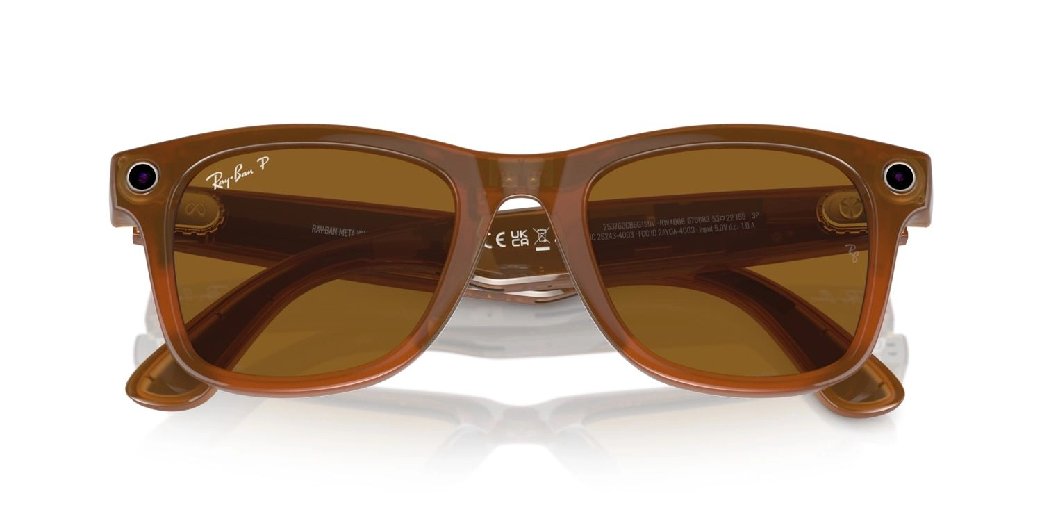 Meta Wayfarer - Shiny Caramel Polarized Brown 53-22-155