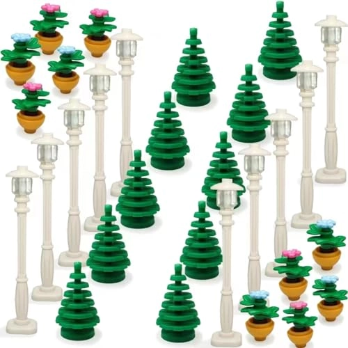 dspitwod City Street Lamp - Lights Trees Flower Pots