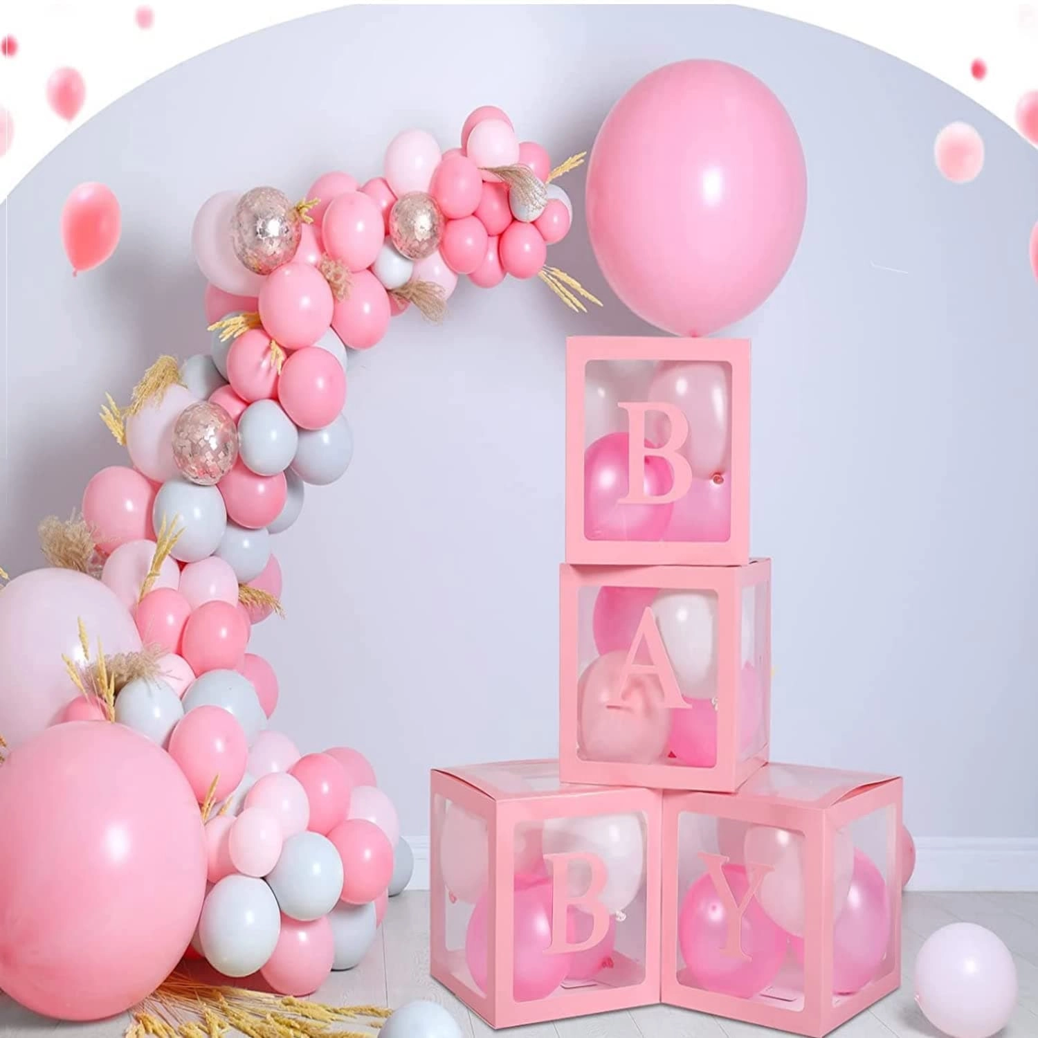 JOLLITY LLC Oh Baby Shower Balloon Boxes - 4 pcs Baby Shower