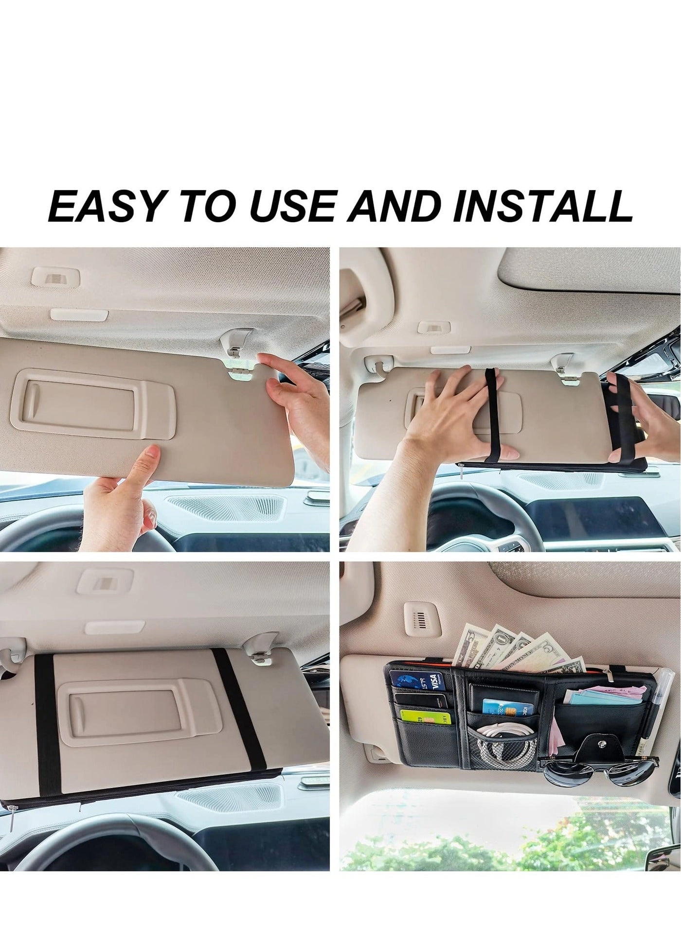 Car Sun Visor Interior Accessories Cards - 2 Pack 8 CD or DVD Sleeves