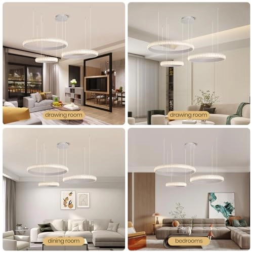 Modern LED Chandelier - 3000K-6000K Dimmable