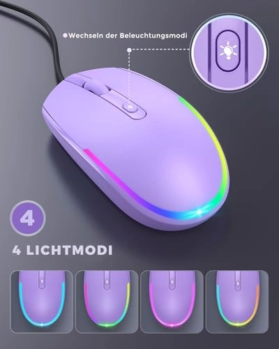 Wired LED RGB Backlit Mouse - USB