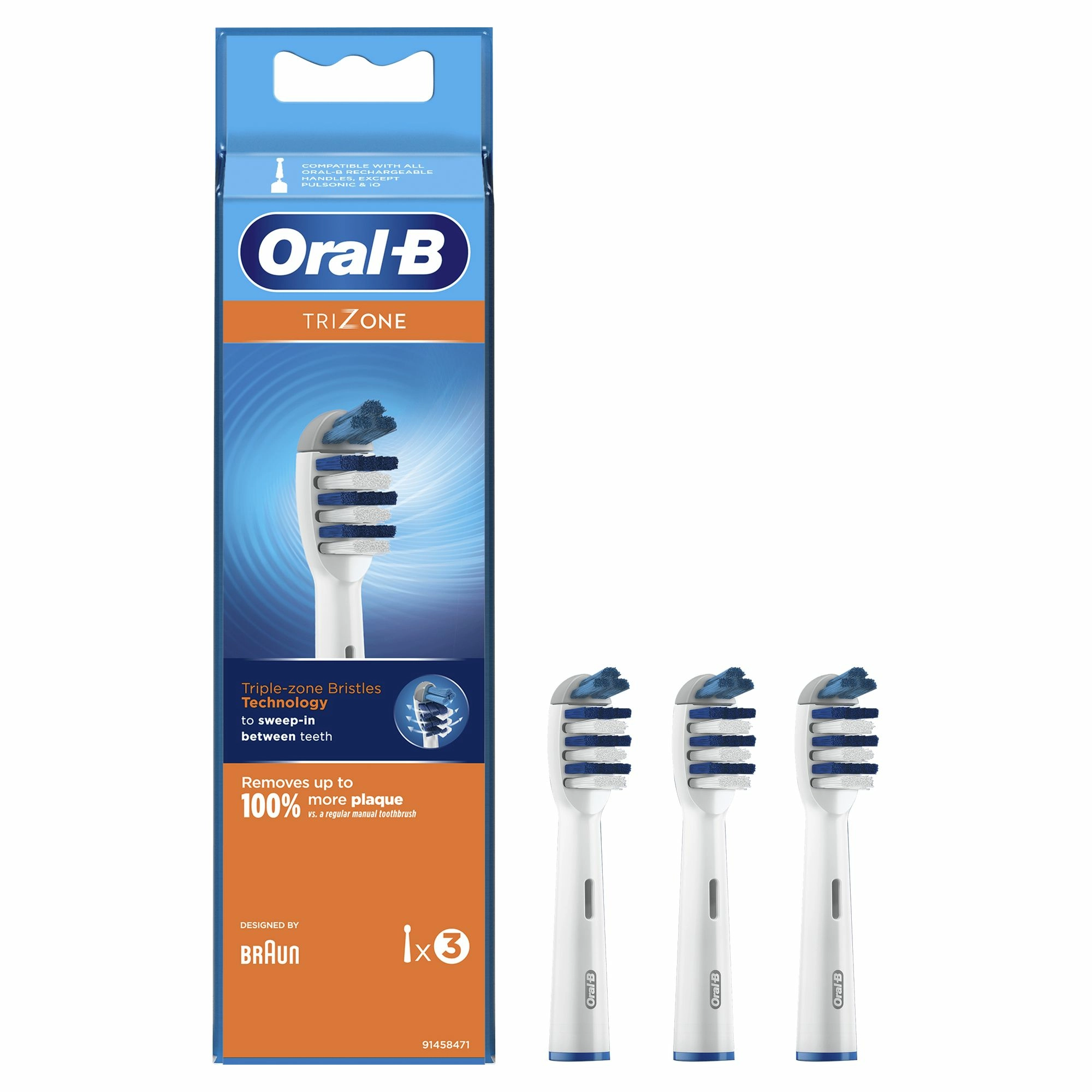Gum Care Replacement Brush Heads - 3 Pack ROUND White