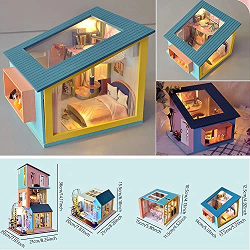 DIY Detachable and Combinable 3D Wooden Miniature Toy House Kit - 1:24