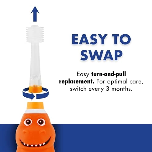 Kids Sonic Toothbrush Refill Heads - Microfiber Micro Bristles 2 Count Orange