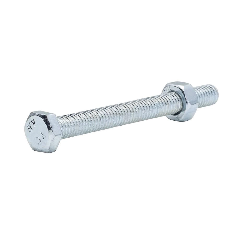 Zinc-Plated Carbon Steel Hex Bolt & Nut Pack 6mm 60mm