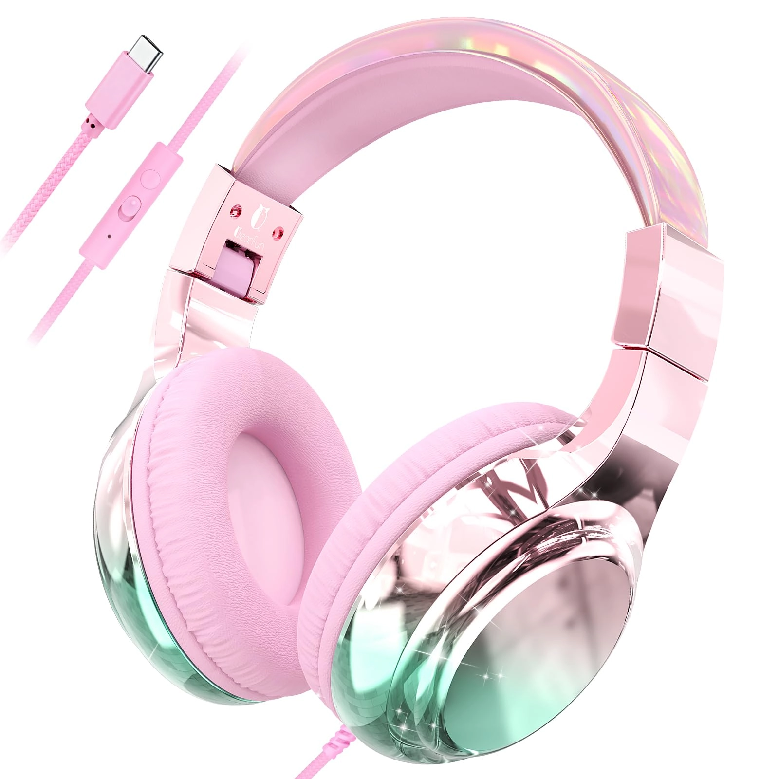 QearFun USB C Kids Headphones - Wired Headphone