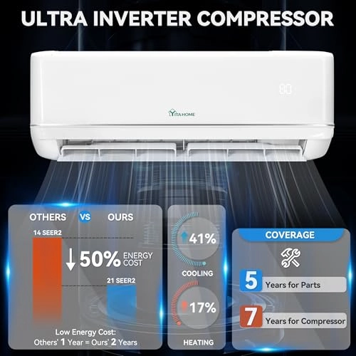 Mini Split Air Conditioner Heat Pump System - WiFi 1600W