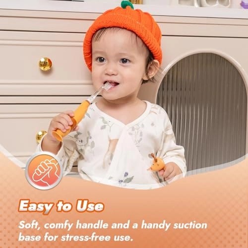 Toddler Sonic Electric Toothbrush - Cute Reindeer Cover Smart LED Timer 2 Brush Heads