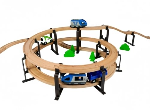 Wooden Train Spiral Rail Mount - 3 Levels