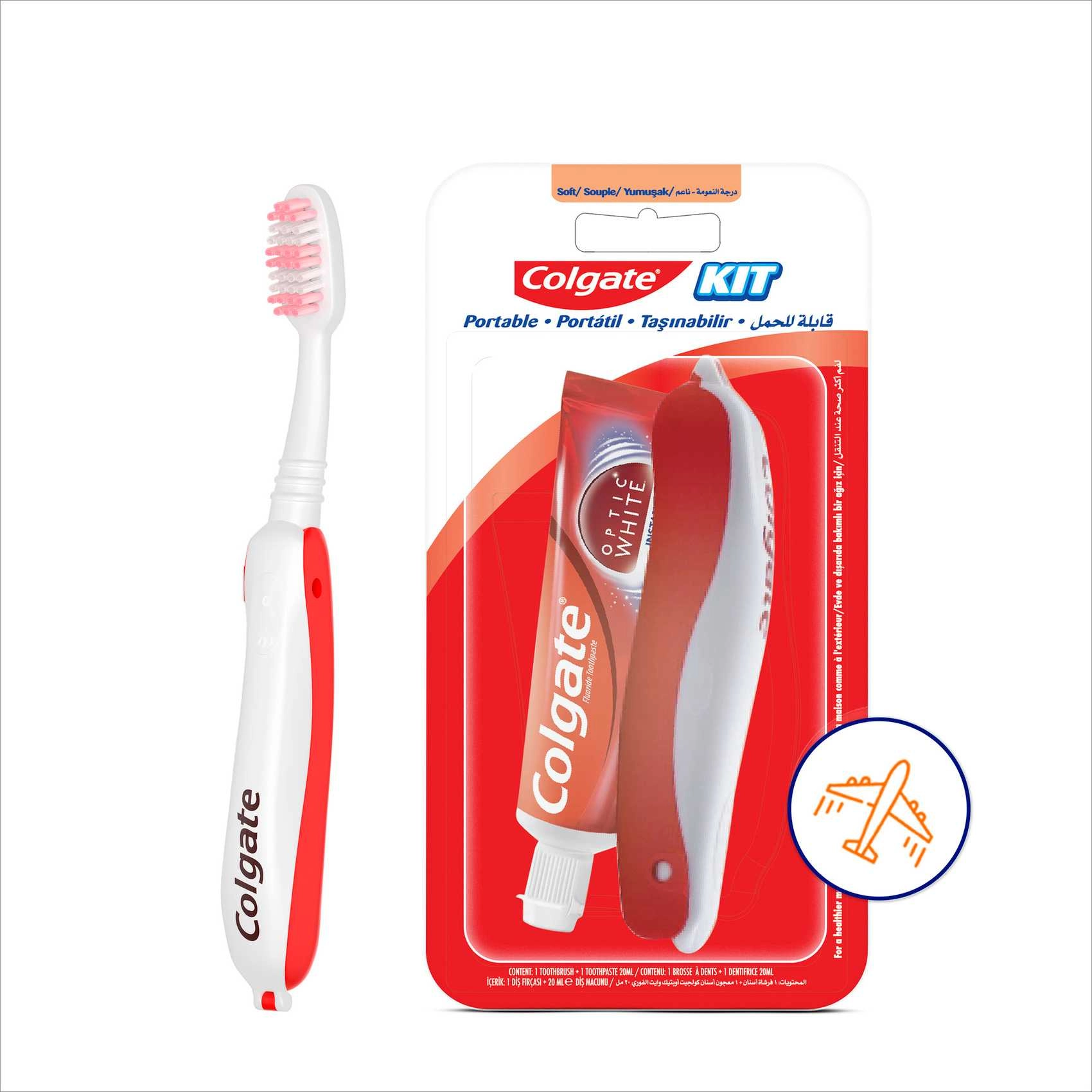 Truvant Optic White Toothpaste - 20ml + Foldable Soft Toothbrush - 1 PCS