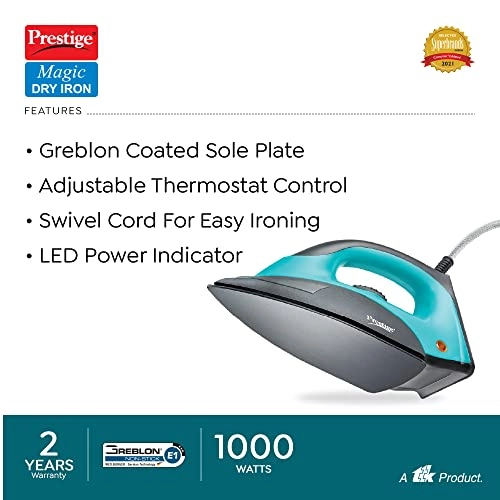 Magic Dry Press Iron - 1000 watts Blue