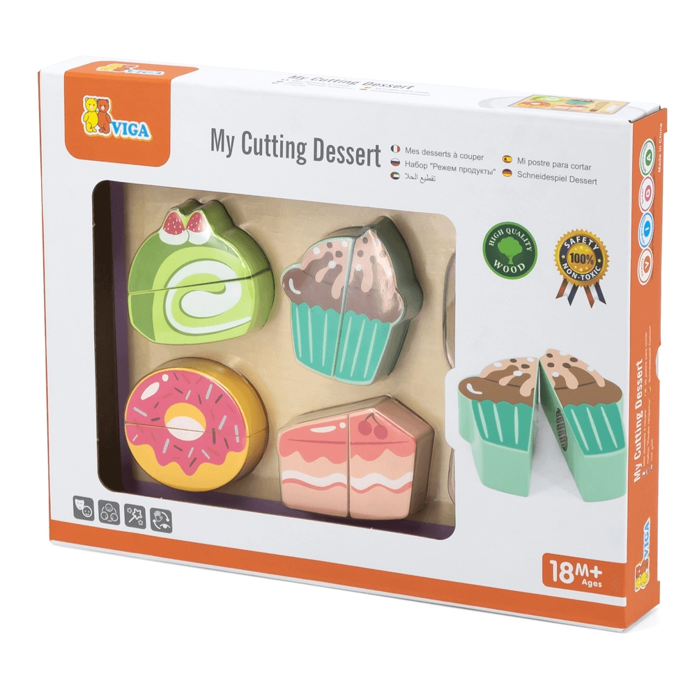 VIGA My Cutting Dessert Wooden Role Play Toy Set (29464294-44639)