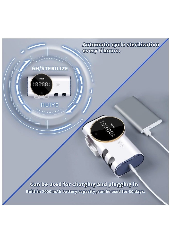 Smart Cleaning Toothbrush Holder - 2 Brush Slots Wall Mounted