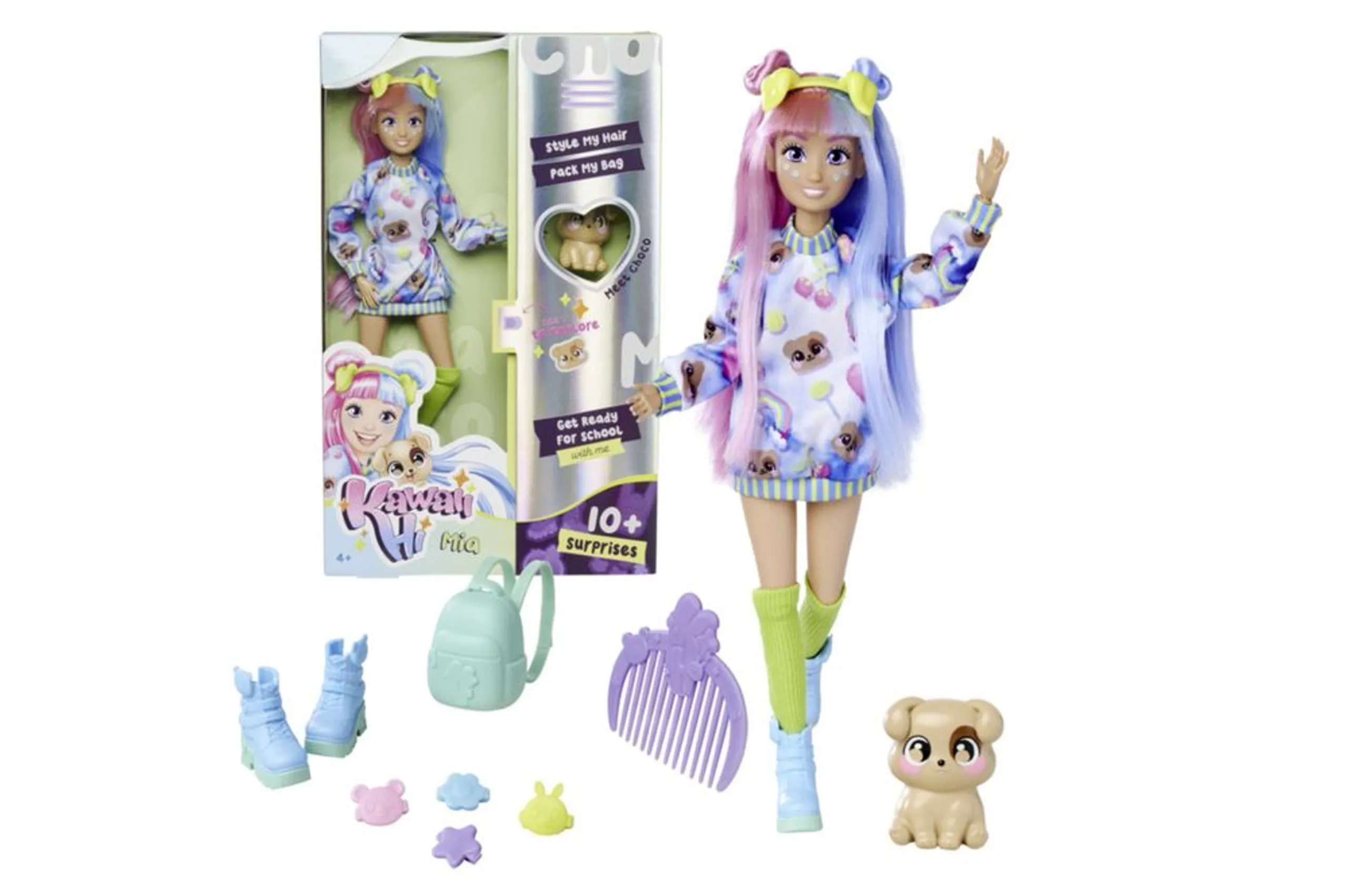 Mia Dressing Doll - 26 cm Pink and blue Ages 4+