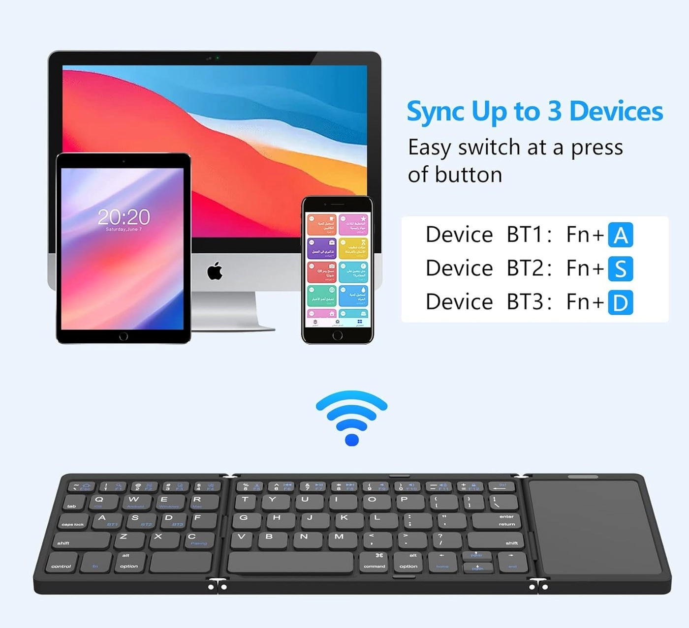 Foldable Bluetooth Keyboard - EN Wireless