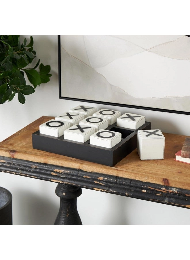 Tic Tac Toe Game Set - White Block Pieces 14" x 14" x 4"
