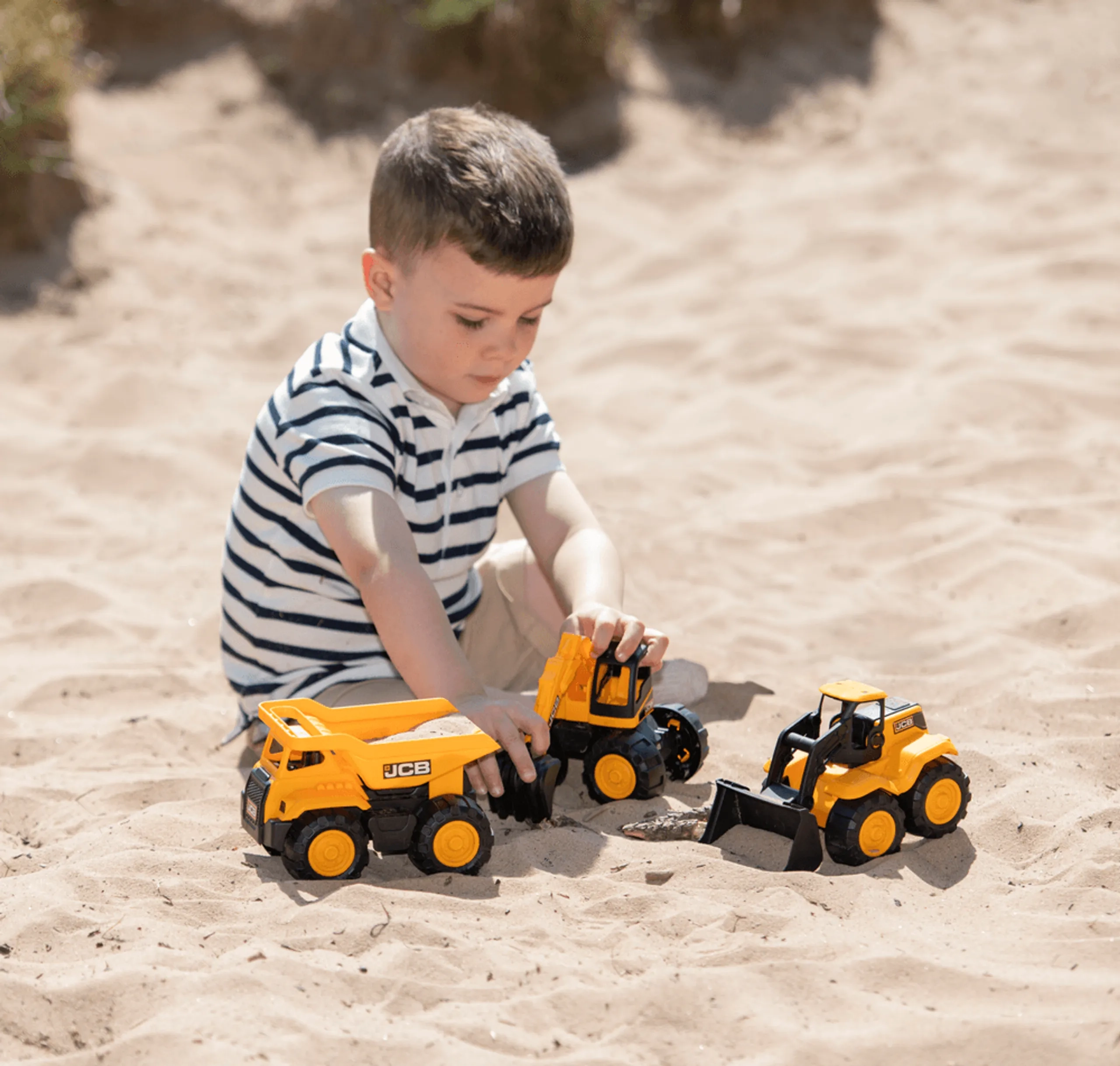 Dump Truck - 7-inch + Wheel Loader + Excavator - 3 pcs