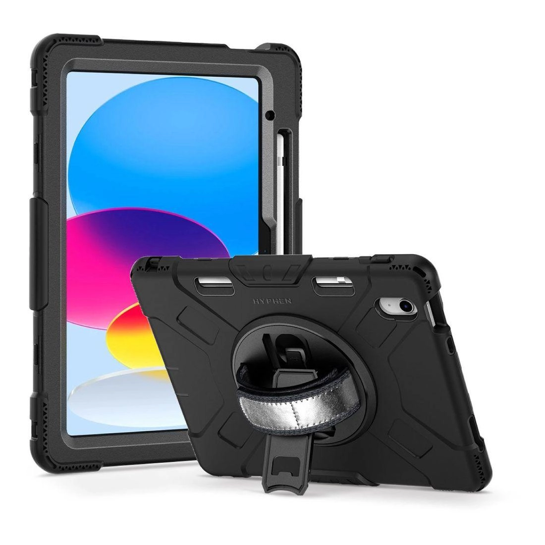 360 Degree Rotating Stand Case with Strap and Pencil Holder for iPad 10.9-inch