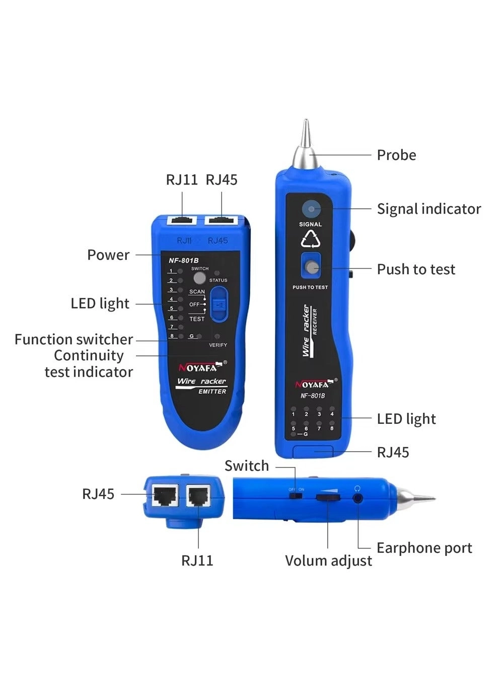 Cable Tester - RJ11 RJ45 Tone Generator