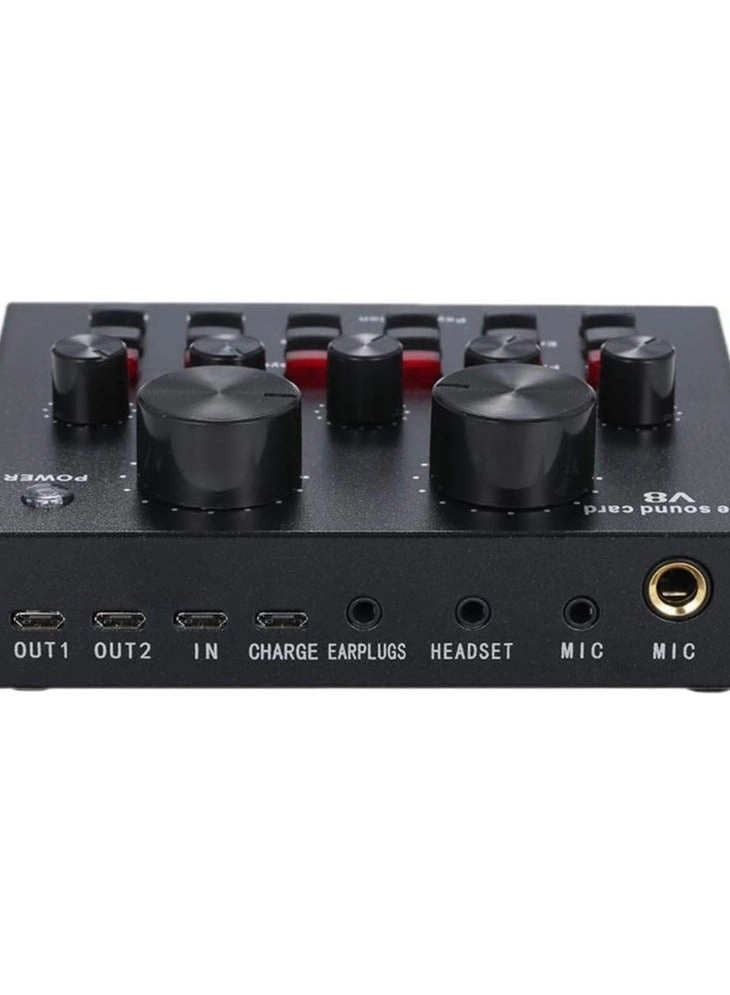 V8 - Multi-functional Live Sound Card USB Audio Interface