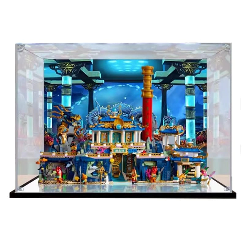 HCAEIOFJ Display Case for LEGO 80049 - Acrylic + Wood-Plastic Composite Material Mirror Bottom+background