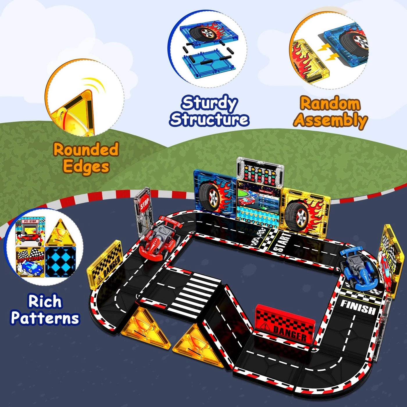 Magnetic Tiles Road Set