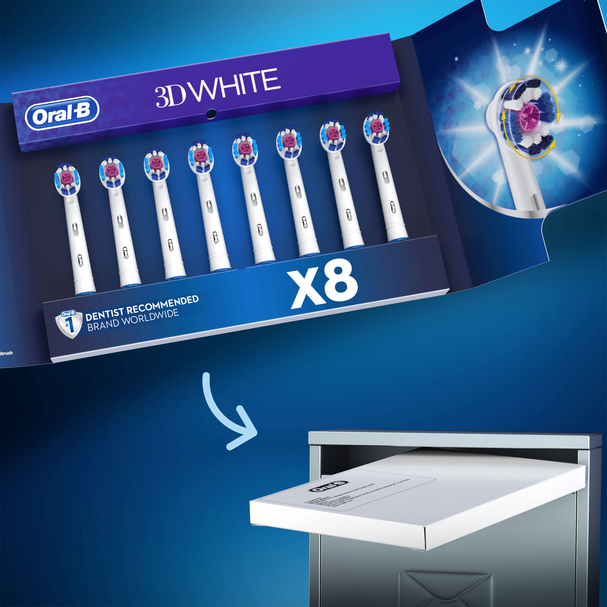 Precision Clean - Pack of 8 Toothbrush Heads White