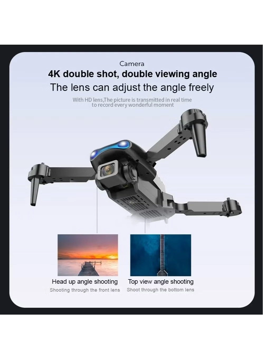 K3/E88 4K 15min Foldable 2 Cameras