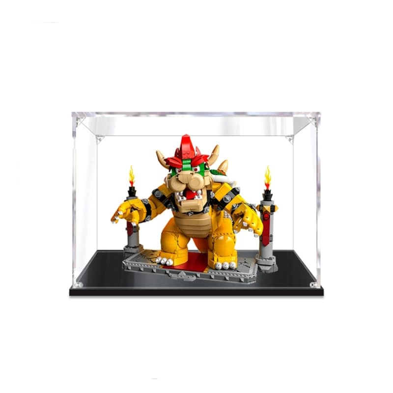 Acrylic Display Case - Compatible for LE-GO 71411 17.71 x 11.81 x13.77in Black Bottom+background